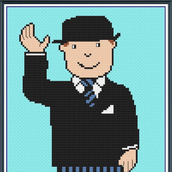 Mr Benn Cross Stitch Pattern only PDF/JPEG Files - kidsTV, cartoons,  nostalgia, retrotv, fancy dress, costumes, adventures,