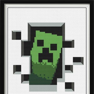 Modèle de point de croix Minecraft Creeper - Personnage de jeu (PDF/JPEG)