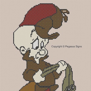 Patrón de punto de cruz de Elmer Fudd solamente (archivos pdf jpg) tv retro dibujos animados divertidos looney tunes cazador