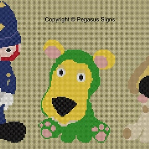 The Herbs Cross Stitch Pattern only (pdf jpg files) BBC childrens TV 1968 Parsley lion Dill dog Constable Knapweed Sage onion basil garden