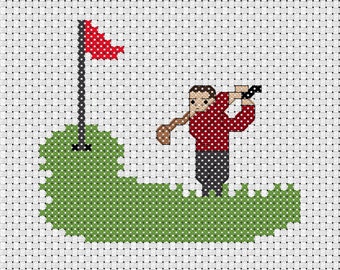 Golf Cross Stitch Etsy