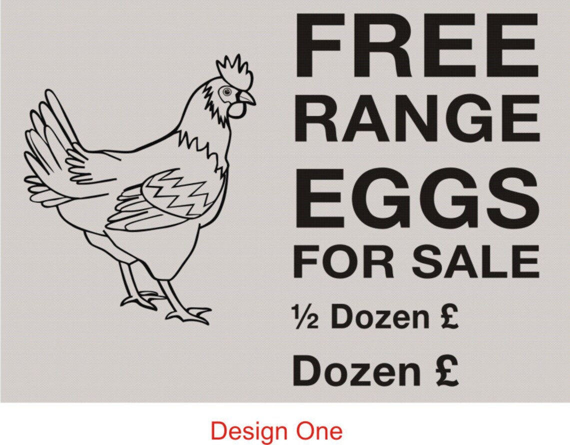 1 X Free Range Eggs for Sale Sign A3 Size Approx Rigid Outdoor Sign