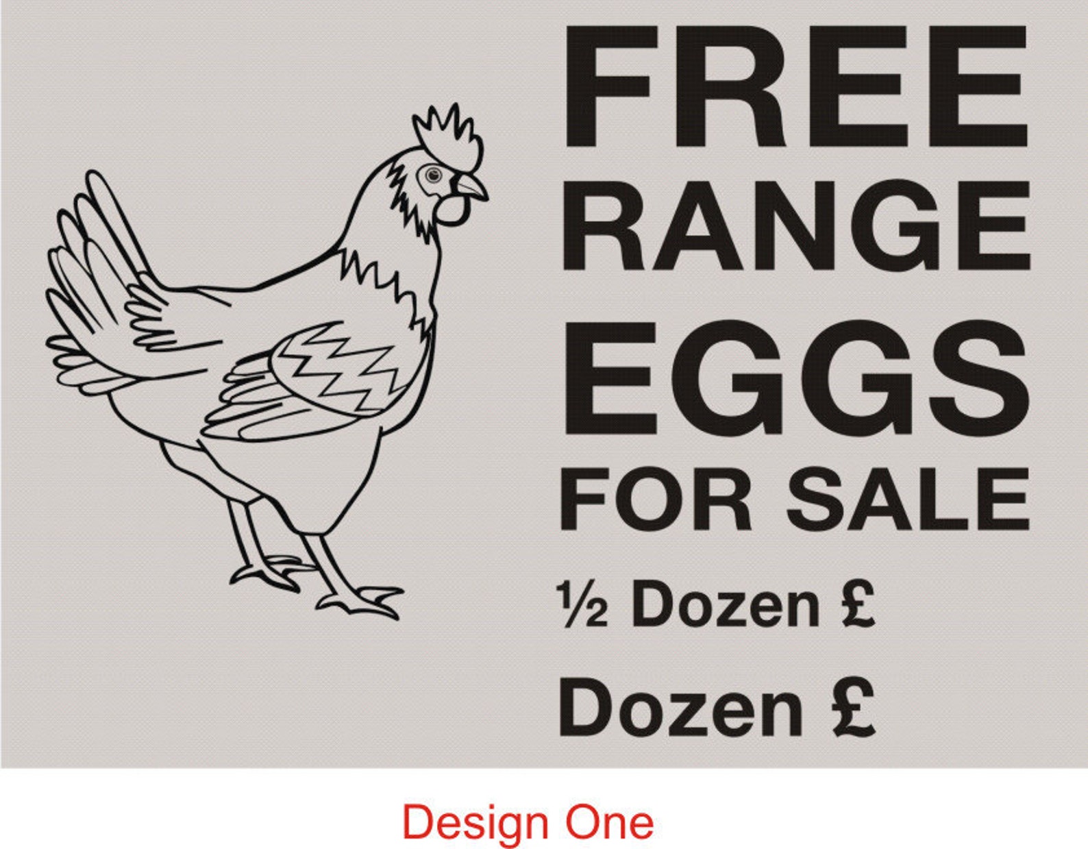 1 X Free Range Eggs for Sale Sign A3 Size Approx Rigid Outdoor Sign