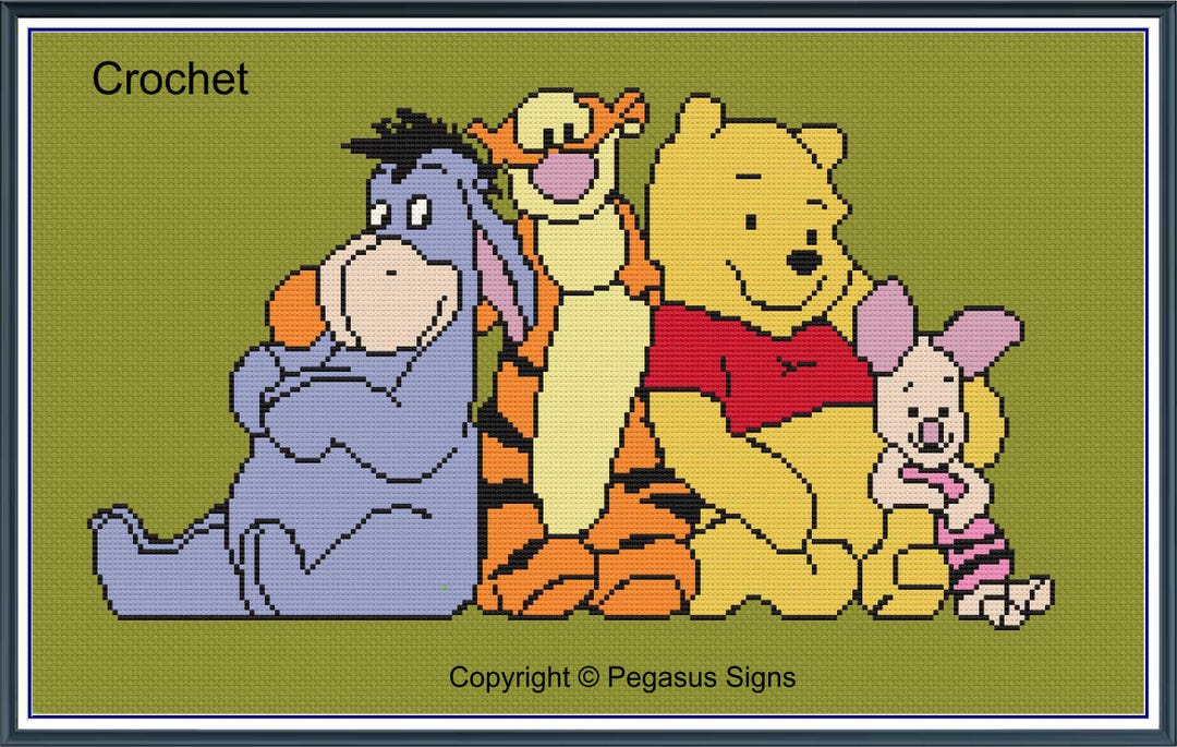 Winnie the Pooh and Friends Crochet & Knitting Chart Only PDF/JPEG ...