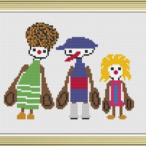 Patrón de punto de cruz "Botón Luna" - Nostalgia de la televisión infantil (PDF/JPEG)