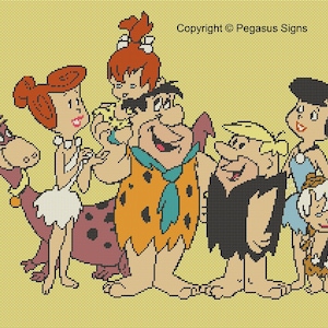 The Flintstones and Rubbles Kreuzstich Stickmuster (pdf jpg Dateien)