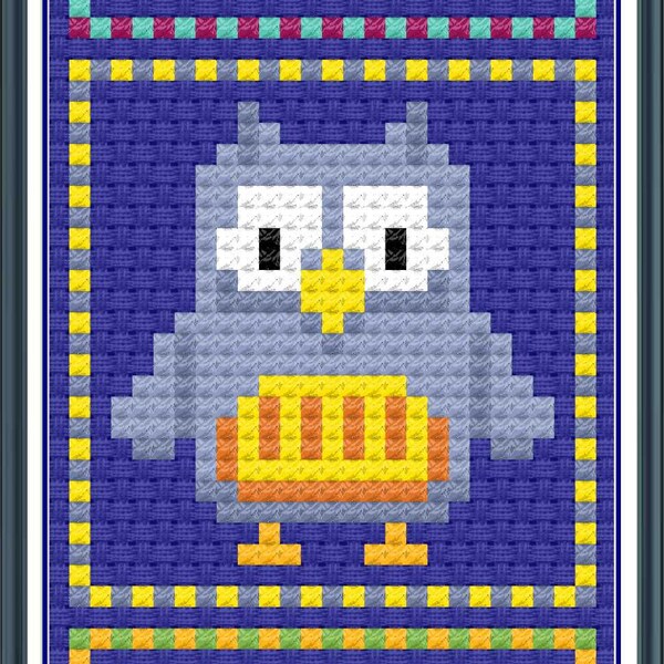 3 Wise Owls Bookmark Cross Stitch Pattern only PDF/JPEG Files -  birds, cute, colourful,motifs, bookmark, page marker, bookworm, gift,