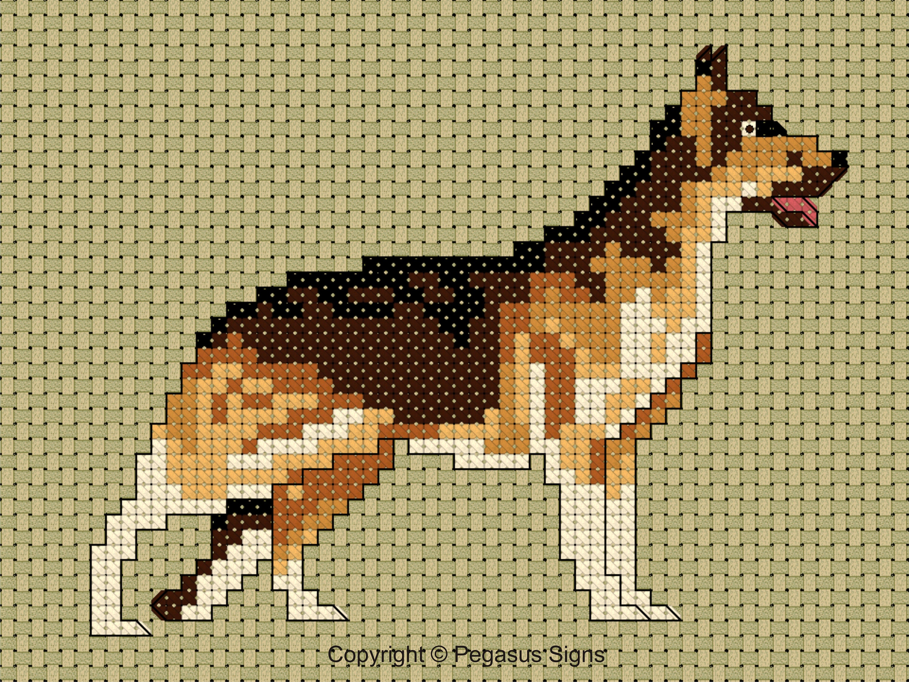 German Shepherd Dog Cross Stitch Pattern Only PDF/JPEG Files Pets Dogs