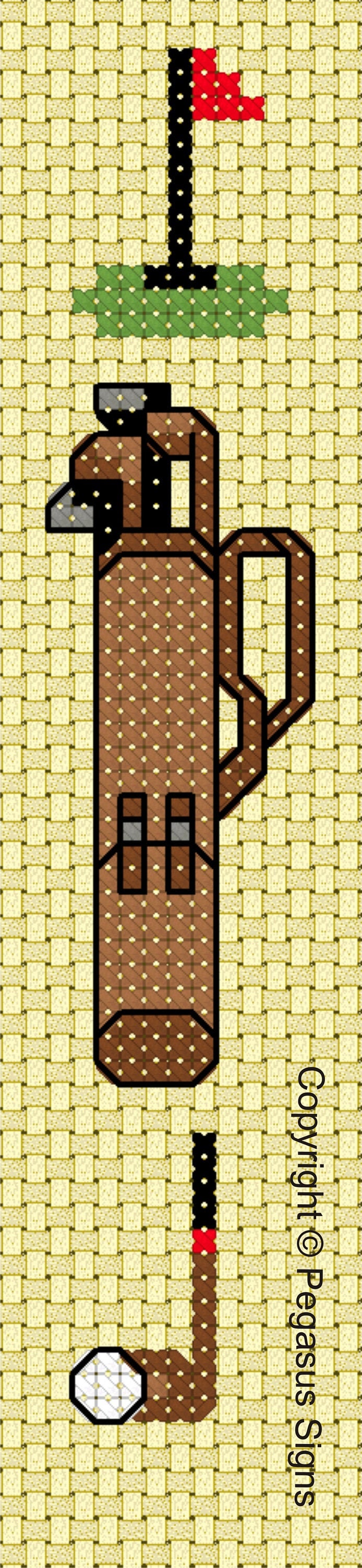 Golfing Bookmark Cross Stitch Pattern Only PDF/JPEG Files - Designer ...