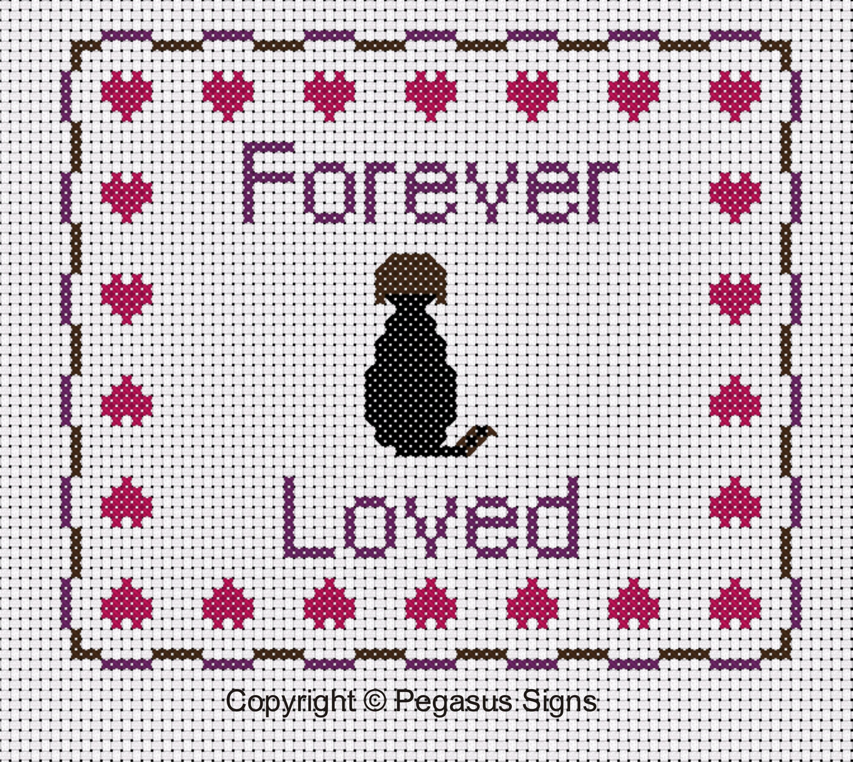 Dog Memorial Forever Loved Cross Stitch Pattern Only PDF/JPEG Etsy