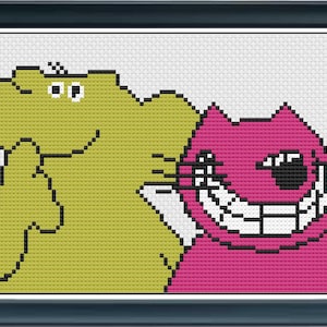 Kreuzstich-Muster „Roobarb and Custard“ – Retro Kinder-TV (PDF/JPEG)