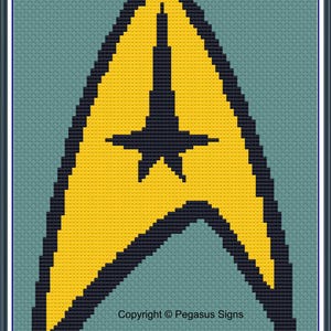 Star Trek Starfleet Motif Crochet & Knitting Chart only PDF/JPEG Files -  Sci fi, star trek, next generation, starfleet, adventures,