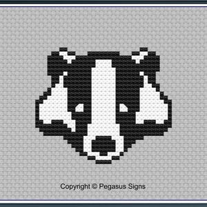 Badger Head Cross Stitch Pattern only PDF/JPEG Files -  wild animal, eauropean badger, creature, wildlife, nature,