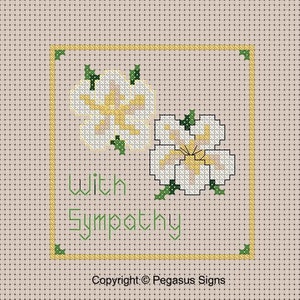 Com simpatia Padrão de ponto cruz somente arquivos PDF/JPEG - padrão de designer - flores luto tristeza tristeza cartão de condolências
