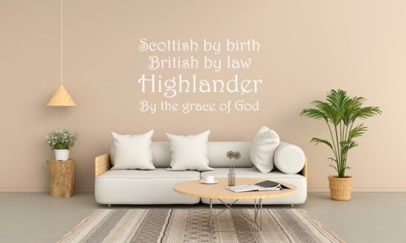 Scottish By Birth Wall Art E 3 Sizes Decor Decals Home Custom Office