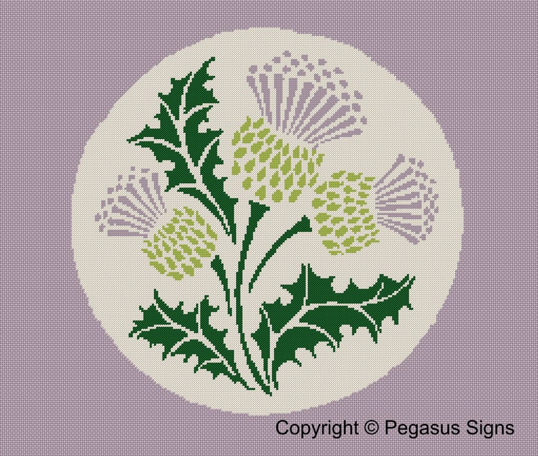 Scottish Thistles Cross Stitch Pattern Only PDF/JPEG Files - Scotland ...