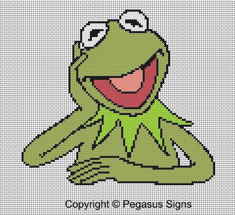 Kermit Frog Cross Stitch Pattern Only pdf Jpg Files Kids TV Characters ...