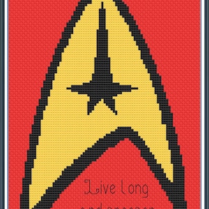 Star Trek Motif Cross Stitch Pattern only PDF/JPEG Files - classicTV, sci fi, aliens, starfleet, universe,  explorers, adventures,