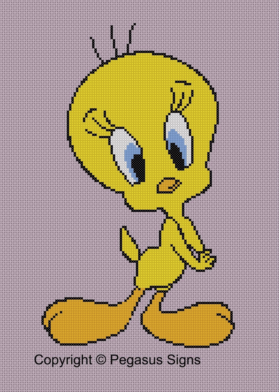 Tweety Pie Cross Stitch Pattern, Looney Tunes Bird (PDF/JPEG) - Etsy