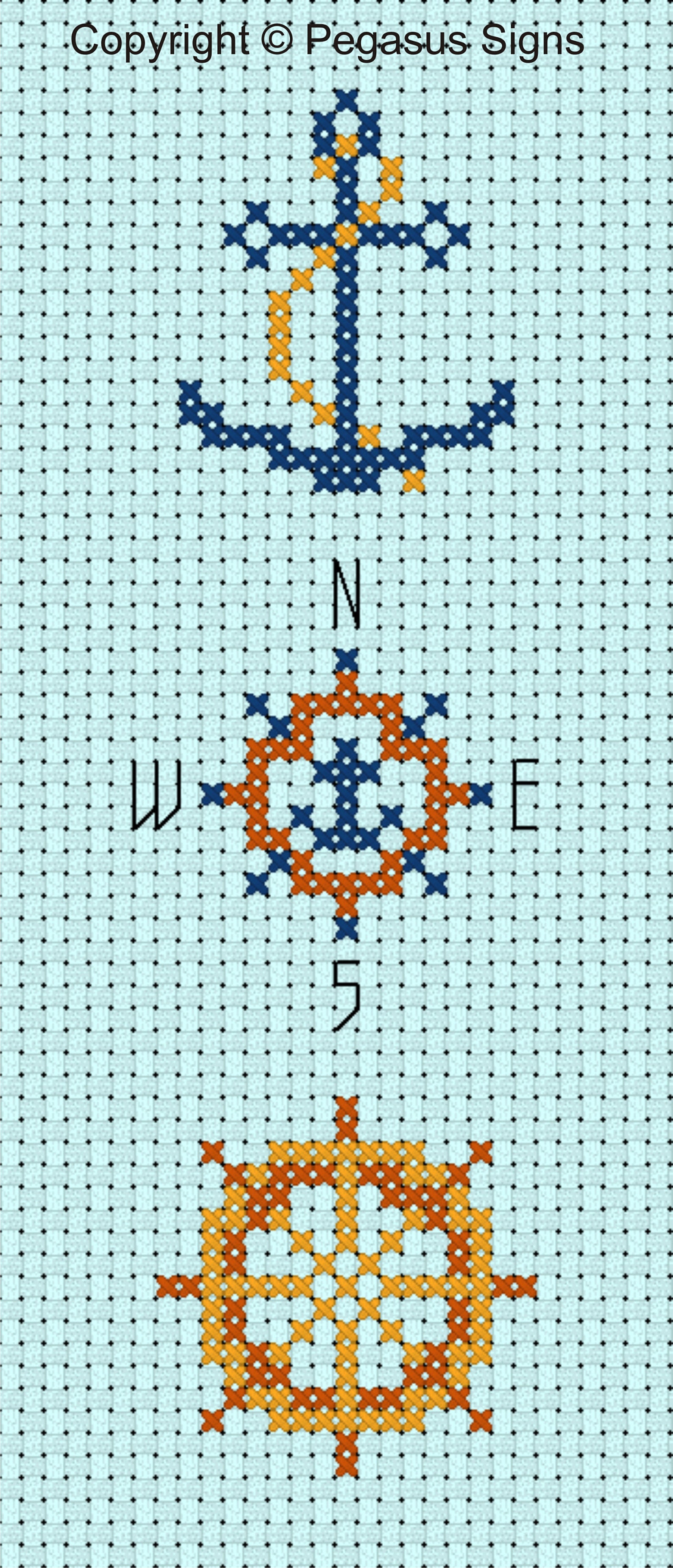 Nautical Bookmark Cross Stitch Pattern Only PDF/JPEG Files Designer Pattern Hobbies Sailing