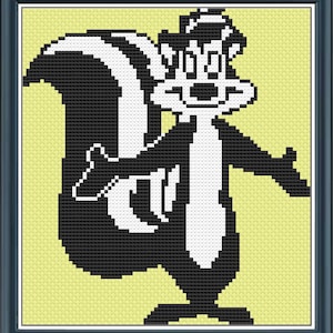 Pepe Le Pew Cross Stitch Pattern – Looney Tunes Skunk (PDF/JPEG)