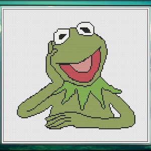 Kreuzstich-Muster Kermit Frosch - Muppet Show (PDF, JPG)