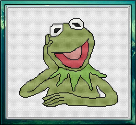 Kermit Frog Cross Stitch Pattern, Muppet Show (PDF, JPG) - Etsy