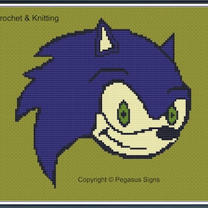 Tableau de crochet et de tricot Sonic uniquement en fichiers PDF/JPEG - dessin animé, télévision pour enfants, hérisson, personnage de film, jeux,