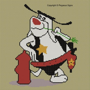 Deputy Dawg Cross Stitch Pattern only (pdf jpg files) tv retro cartoon dog animal deputy lawman hanna barbera funny
