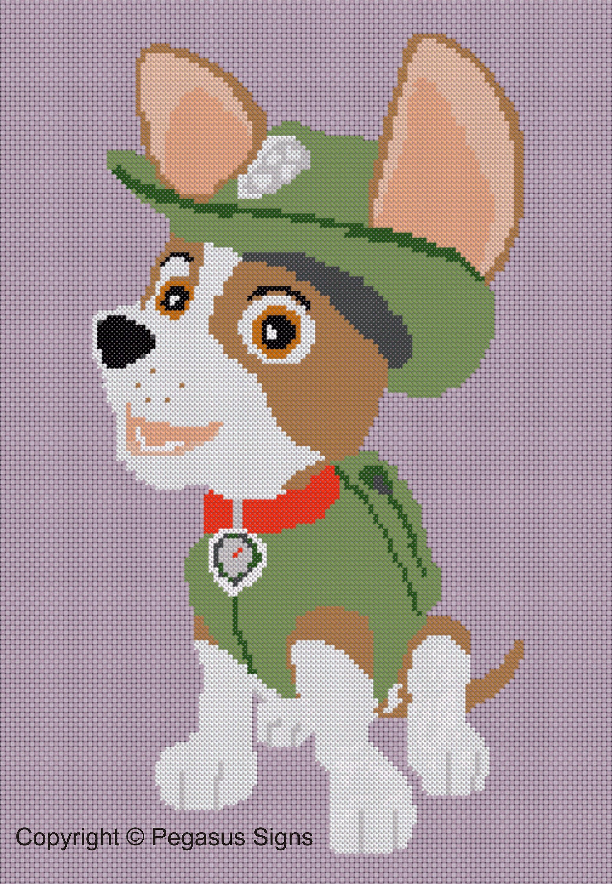 Paw Patrol Tracker Cross Stitch Pattern 
