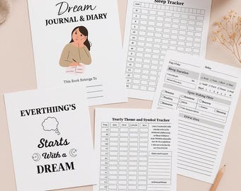 Dream Journal PDF | Printable Sleep Tracker & Self-Care Diary | Digital Planner