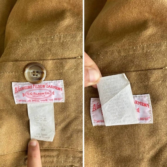 Vintage Filson Waxed Canvas Hunting Tin Cloth Jacket Gem