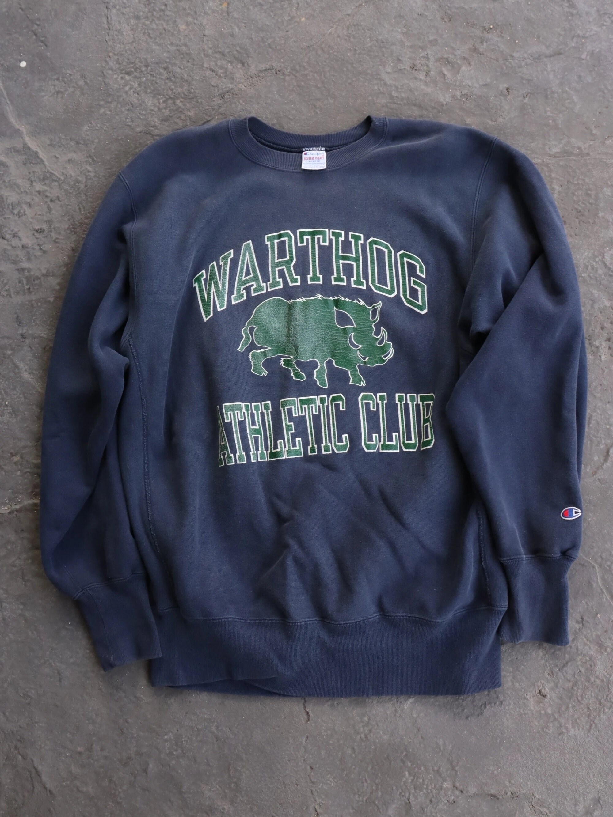 Vtg. Champion Reverse Weave Warthog Athletic Club Sweatshirt Made 