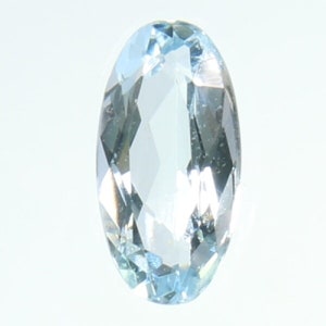 Aquamarine - Certified Oval Faceted 3.48ct Pale blue Transparent Aquamarine 14x7mm Loose Gemstone