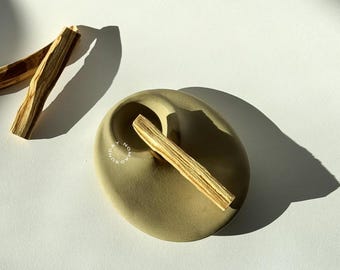 Palo Santo & Sage Holder: Handcrafted Cement Smudge Stick Burner, Modern Ritual Decor, Meditation and Cleansing, Gift, Yogi Gift