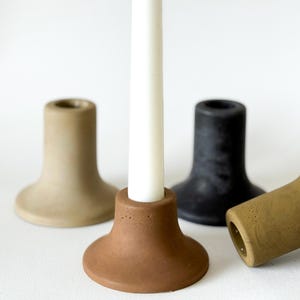 Mina Taper Candle Holder, Candlestick Holder, Cement Candle Holder, Modern Home Decor, Candlestick Holder, Handmade Candle Holder