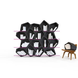 Red Dot Award-Winning Organic Shelving: Experience the epitome of design excellence with this visually stunning and highly functional shelving system, a testament to innovation and style.