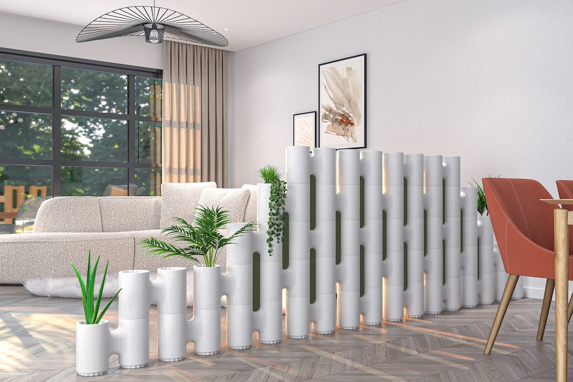 Modular Room Divider for Sloped Ceilings | No Drill Freestanding
