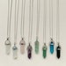 Crystal Point Necklace Healing Boho Charm Amethyst Rose Quartz Clear Quartz Opalite Green Aventurine Fluorite Black Obsidian Blue Agate 