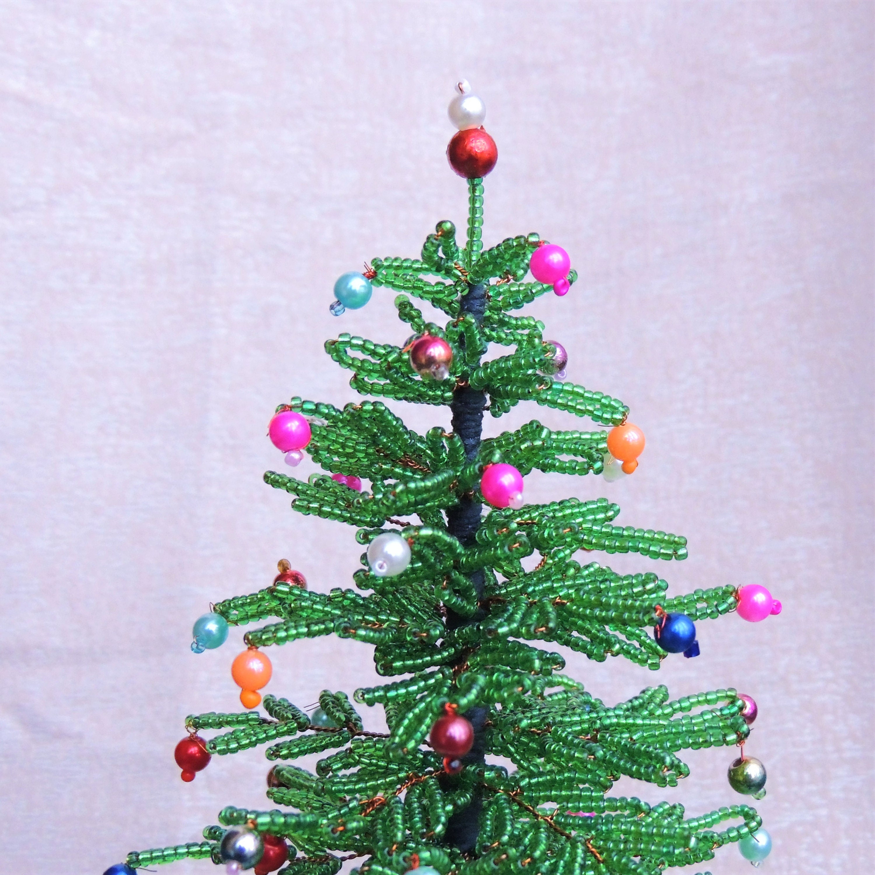 Bead Christmas Tree Miniature Tree Beaded Tree Ornament Mini Etsy