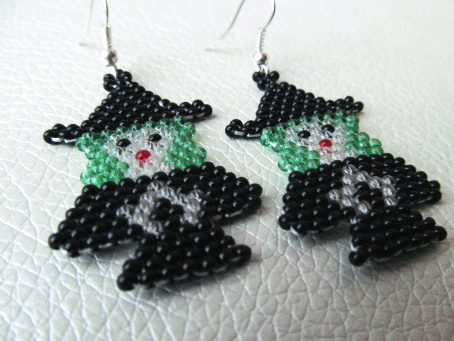 Bead earrings witch halloween witch Spooky Earrings bead Etsy