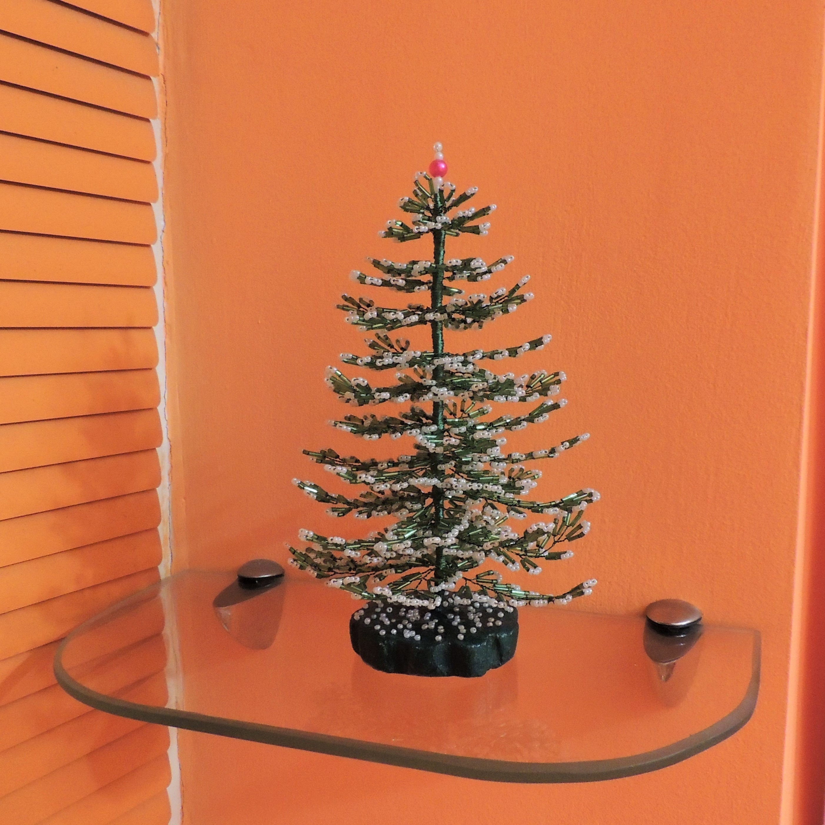 Green Beaded Christmas Tree Christmas Tree Bead Beaded Tree Etsy