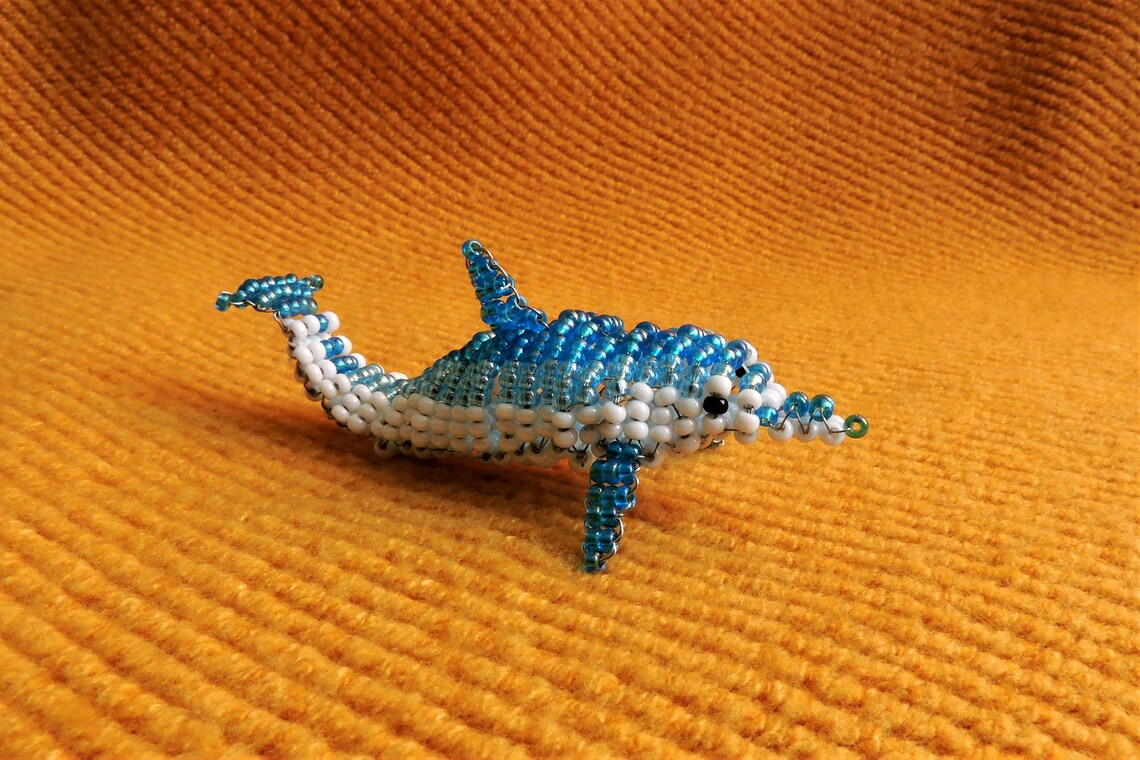 Beaded Dolphin Beaded Animals Beading Ideas Beading Designs Etsy