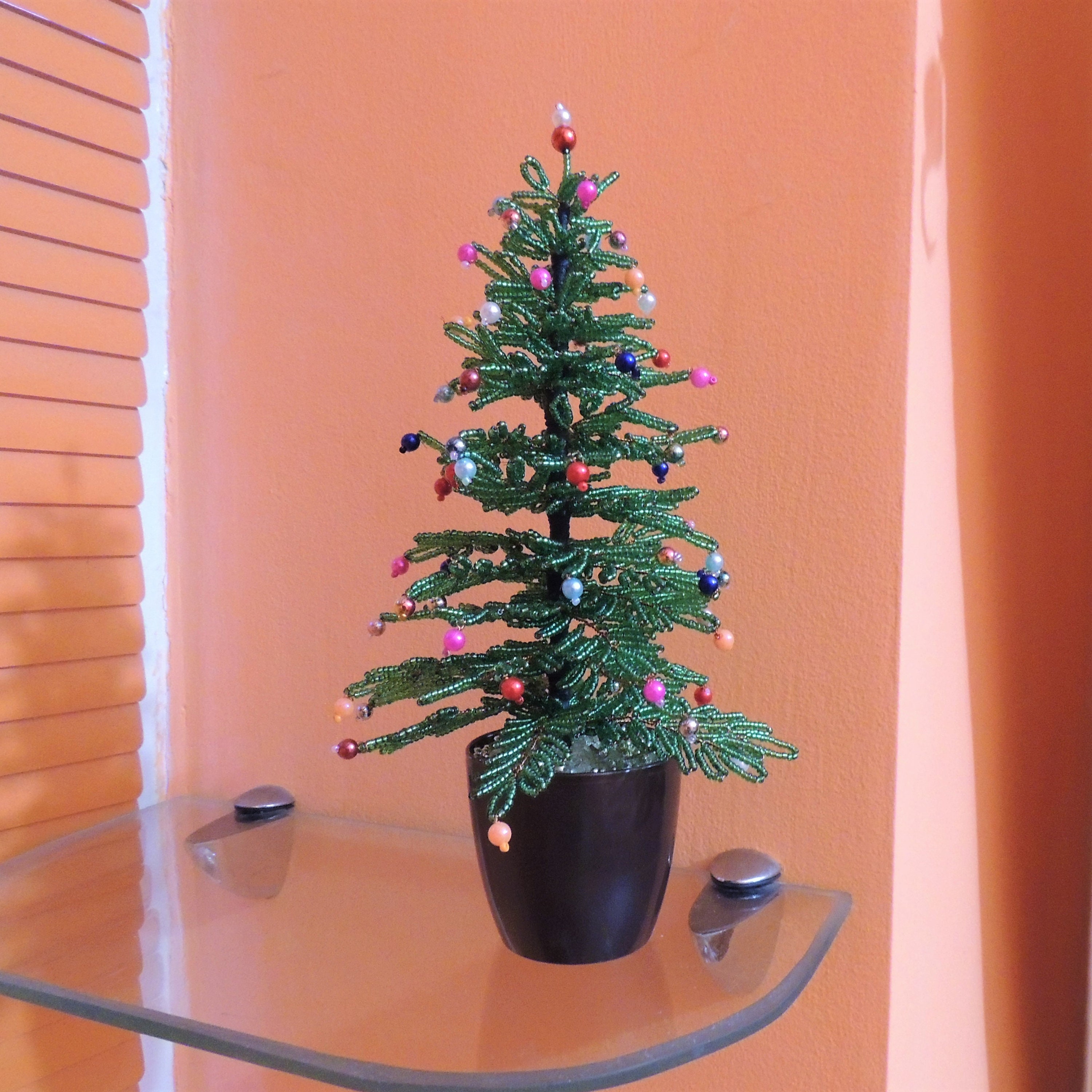 Bead Christmas Tree Miniature Tree Beaded Tree Ornament Mini Etsy