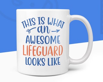 Lifeguard Mug - Gift Idea For Him Her, This Is What An Awesome Lifeguard Looks Like, Gift Idea For Swimming Beach Christmas Gifts