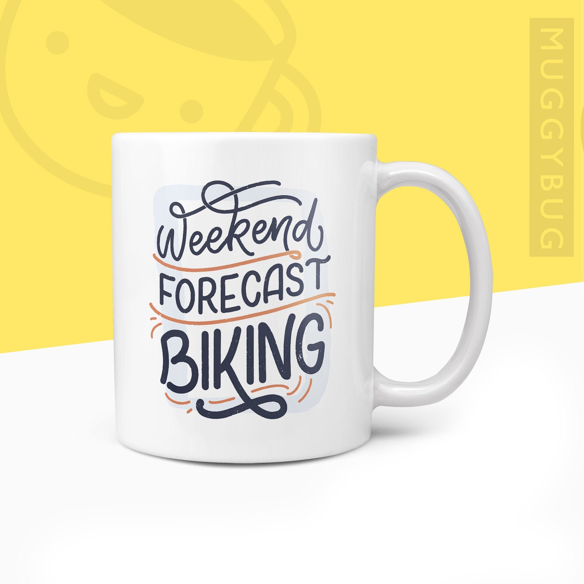 Weekend Forecast Biking Mug - Funny Gift For Biker Bicycle Cyclist Quote Gifts