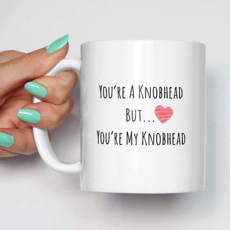 Portachiavi In Acciaio Inox Dog Tag - Incisione "You're A Knobhead But You're My Knobhead", Regalo Umoristico, Argento 2.2x3.9 Cm - 3