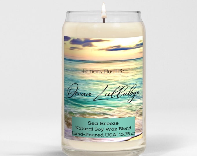 Ocean Lullabye Candle, Sea Breeze, Soy Wax Blend 13.75oz Candle, Candle with Gift Box, Gifts for Her, Relaxation Candle, Beach Candle