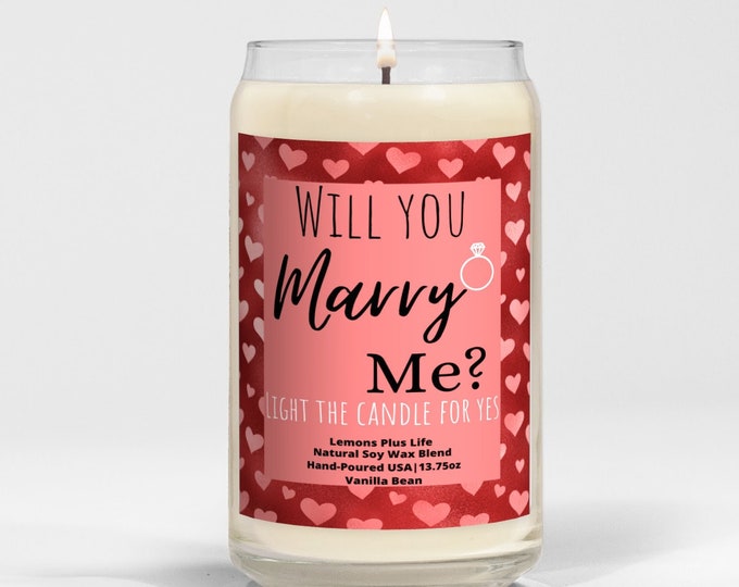 Candle "Will You Marry Me?" Message Candle, Valentine's Day Candle, Wedding Proposal Candle, Wedding Proposal Gift, Valentine's Day Candle,