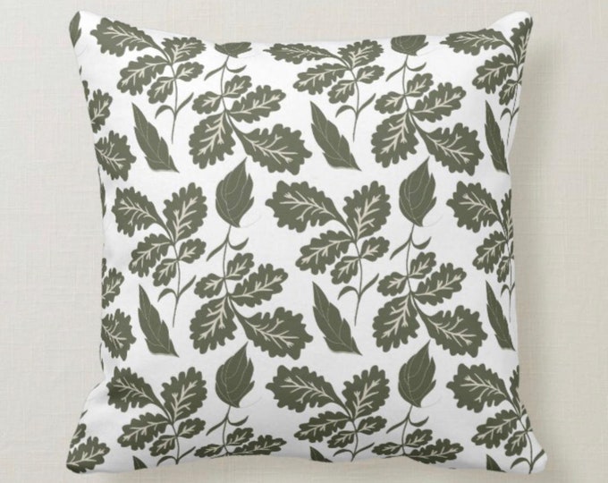 Leaf Pattern, Dark Grey, Botanic, Throw Pillow
